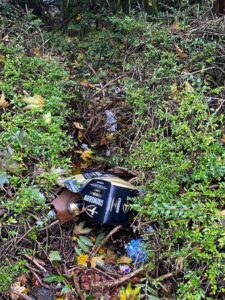 Litter in the bushes