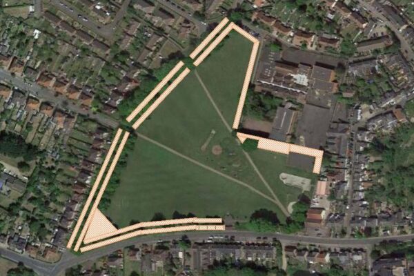 Rewilding areas at the Recreation ground.